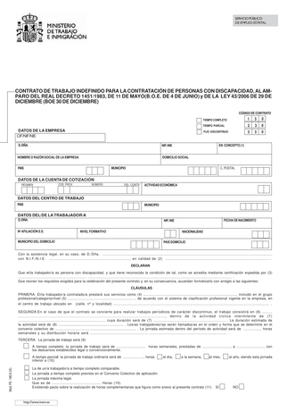 plantilla contrato discapacidad