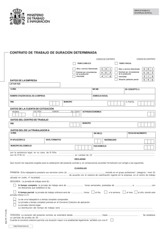 plantilla duracion determinada